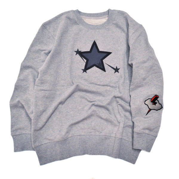 【StaR★Leone】スターレオーネ LOGO RED LIGHTNING PATCH＆PRINT SWEAT【GRAY】