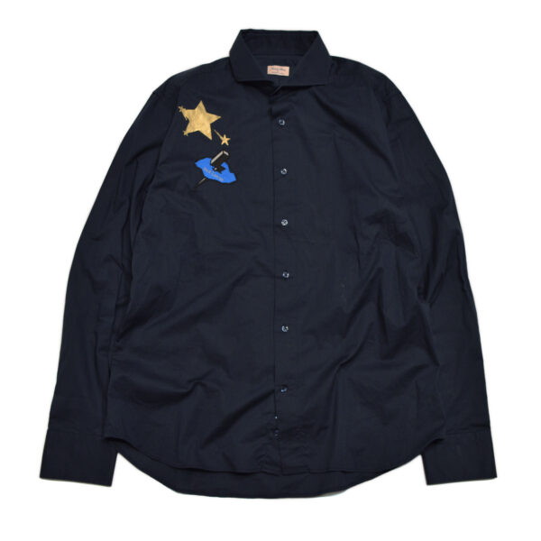 【STARLEONE TOKYO】 LIGHTNING BLUE＆STAR PAINT LONG SHIRT【NAVY】