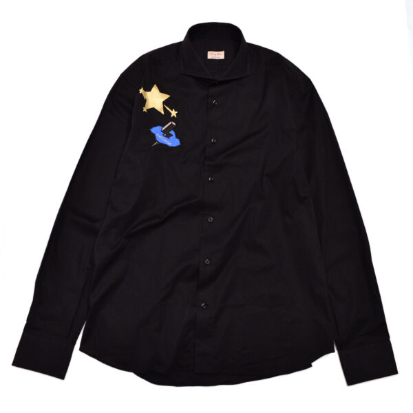 【STARLEONE TOKYO】 LIGHTNING BLUE＆STAR PAINT LONG SHIRT【BLACK】