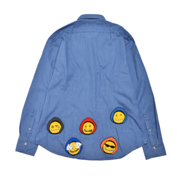 【STARLEONE TOKYO】 LOT SMILE PATCH LONG SHIRT【SAX BLUE】