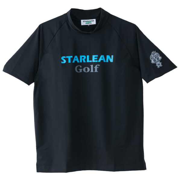 【STARLEAN GOLF】MOCK NECK T-SHIRT【BLACK】